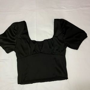 Satin milkmaid crop top